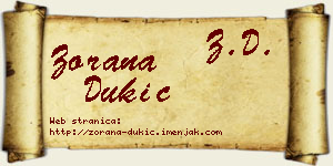 Zorana Dukić vizit kartica
